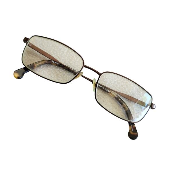 Brooks Brothers Square Prescription Glasses Bronze Full Coverage Wire - Picture 1 of 12